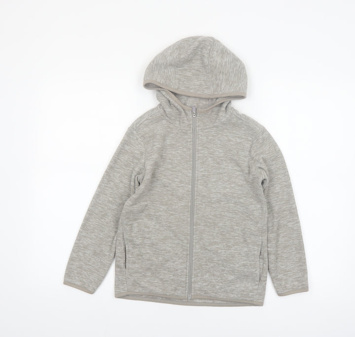 Dunnes Stores Boys Grey Full Zip Hoodie Age 8-9 Years Polyester Fleece