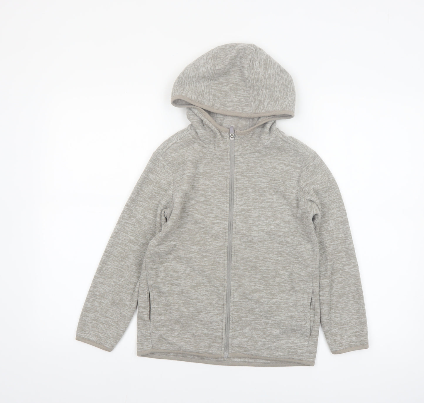 Dunnes Stores Boys Grey Full Zip Hoodie Age 8-9 Years Polyester Fleece