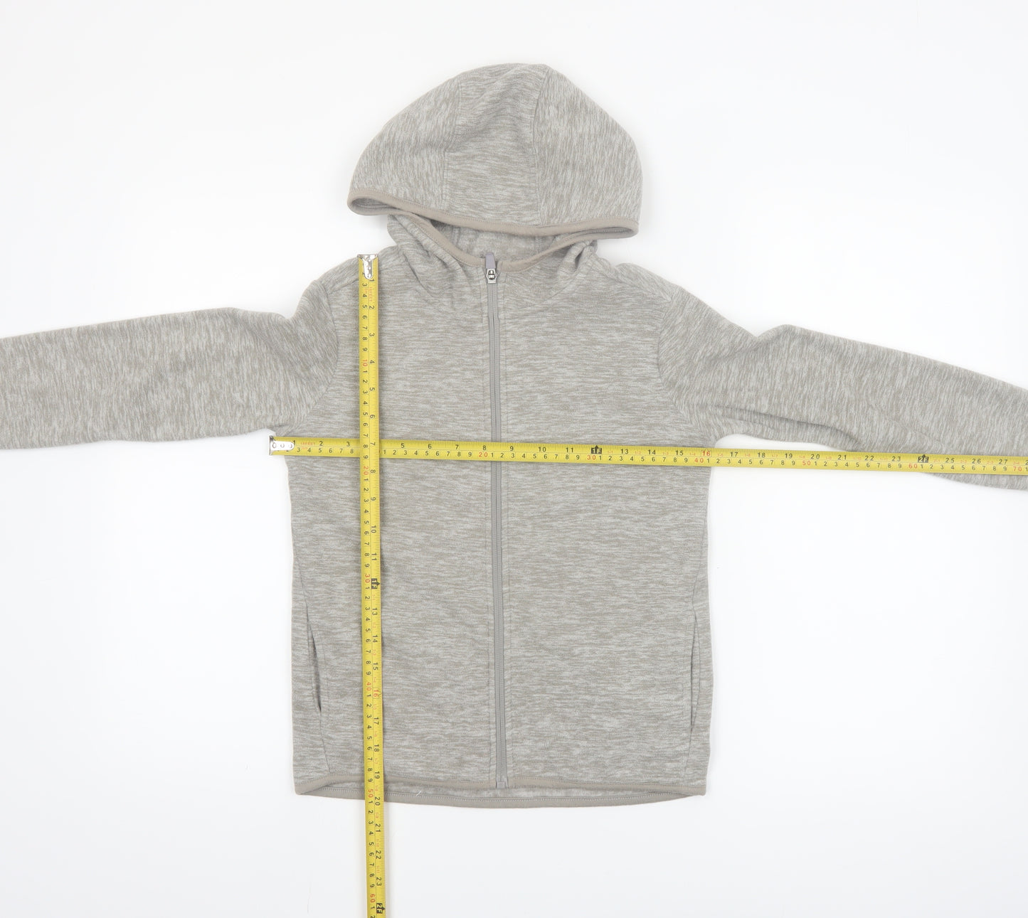 Dunnes Stores Boys Grey Full Zip Hoodie Age 8-9 Years Polyester Fleece