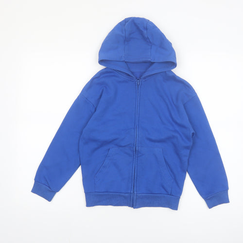 Dunnes Stores Boys Blue Full Zip Hoodie Size 8-9 Years Cotton Blend