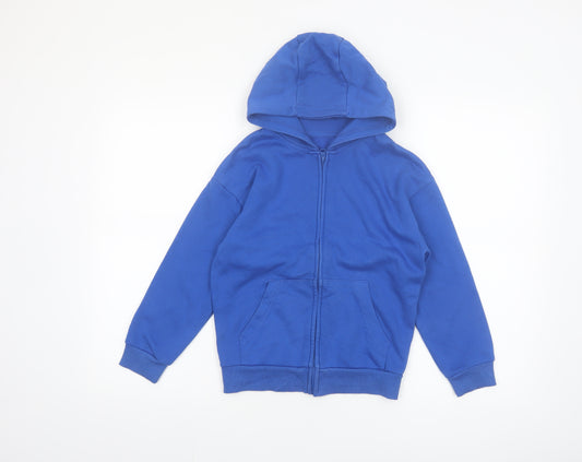 Dunnes Stores Boys Blue Full Zip Hoodie Size 8-9 Years Cotton Blend