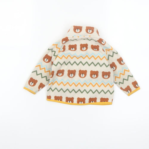 Dunnes Stores Unisex Baby Beige Bear Fleece Jacket 6-9 Months Full Zip