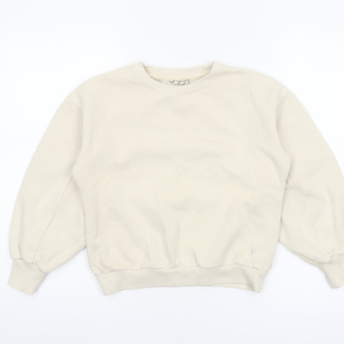 Leigh Tucker Willow Girls Beige Cotton Blend Crew Neck Sweatshirt 8 Years