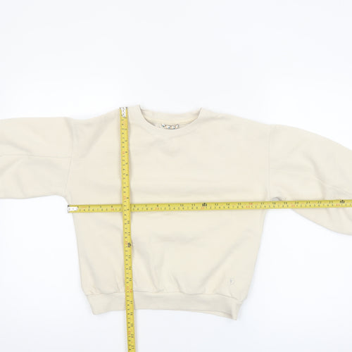 Leigh Tucker Willow Girls Beige Cotton Blend Crew Neck Sweatshirt 8 Years