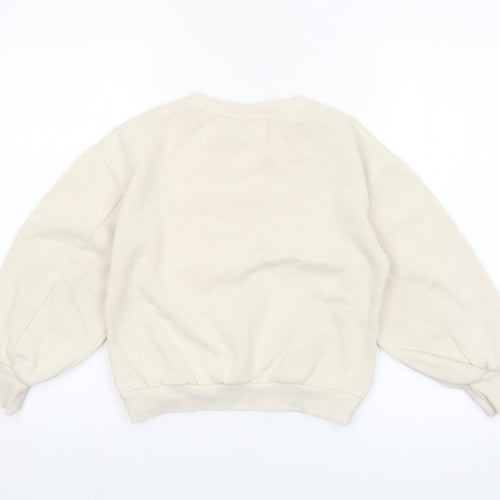 Leigh Tucker Willow Girls Beige Cotton Blend Crew Neck Sweatshirt 8 Years