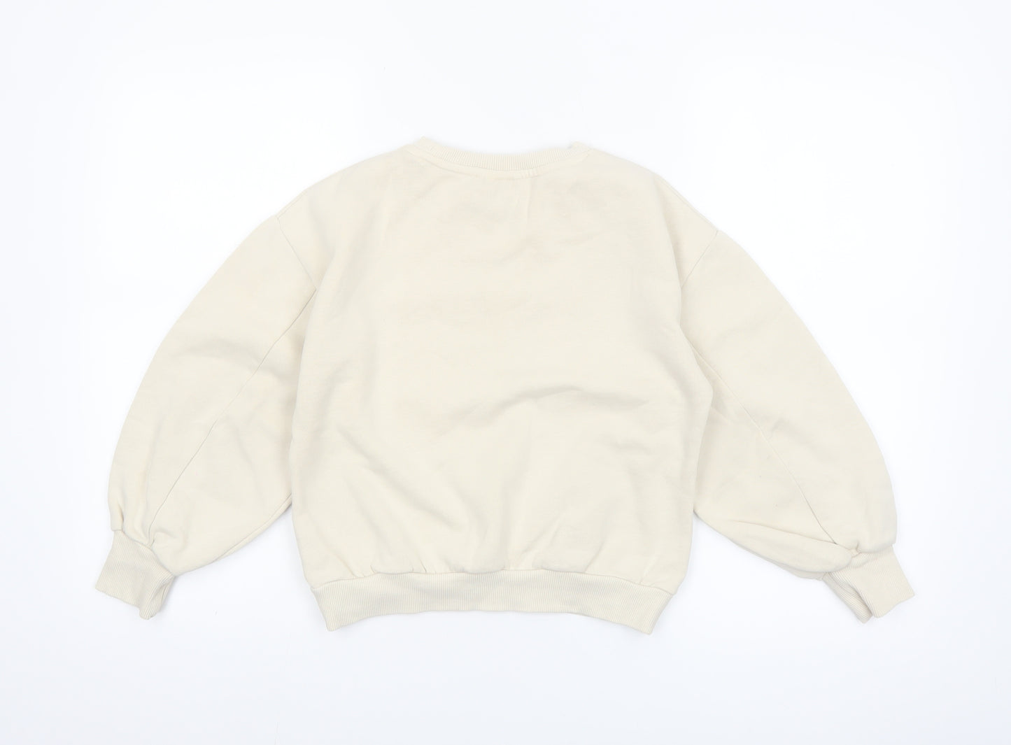 Leigh Tucker Willow Girls Beige Cotton Blend Crew Neck Sweatshirt 8 Years