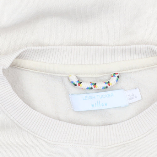 Leigh Tucker Willow Girls Beige Cotton Blend Crew Neck Sweatshirt 8 Years