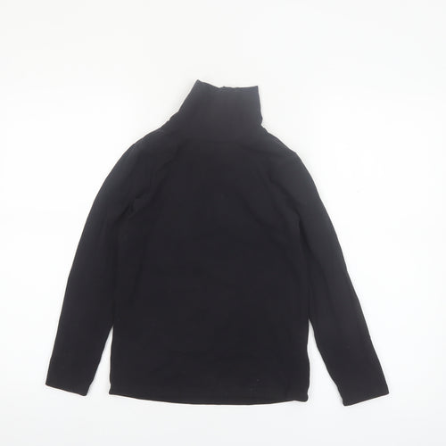 Next Girls Black Roll Neck Long Sleeve T-Shirt 9 Years Cotton Stretch