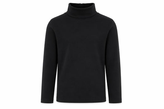 Next Girls Black Roll Neck Long Sleeve T-Shirt 9 Years Cotton Stretch