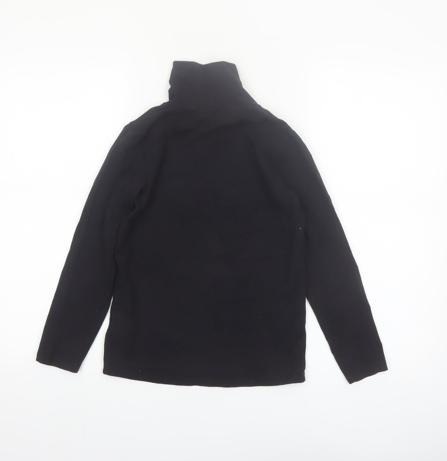 Next Girls Black Roll Neck Long Sleeve T-Shirt 9 Years Cotton Stretch