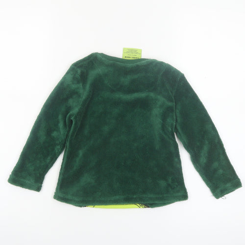 Primark Boys Green The Grinch Fleece Long Sleeve Pyjama Top 3-4 Years