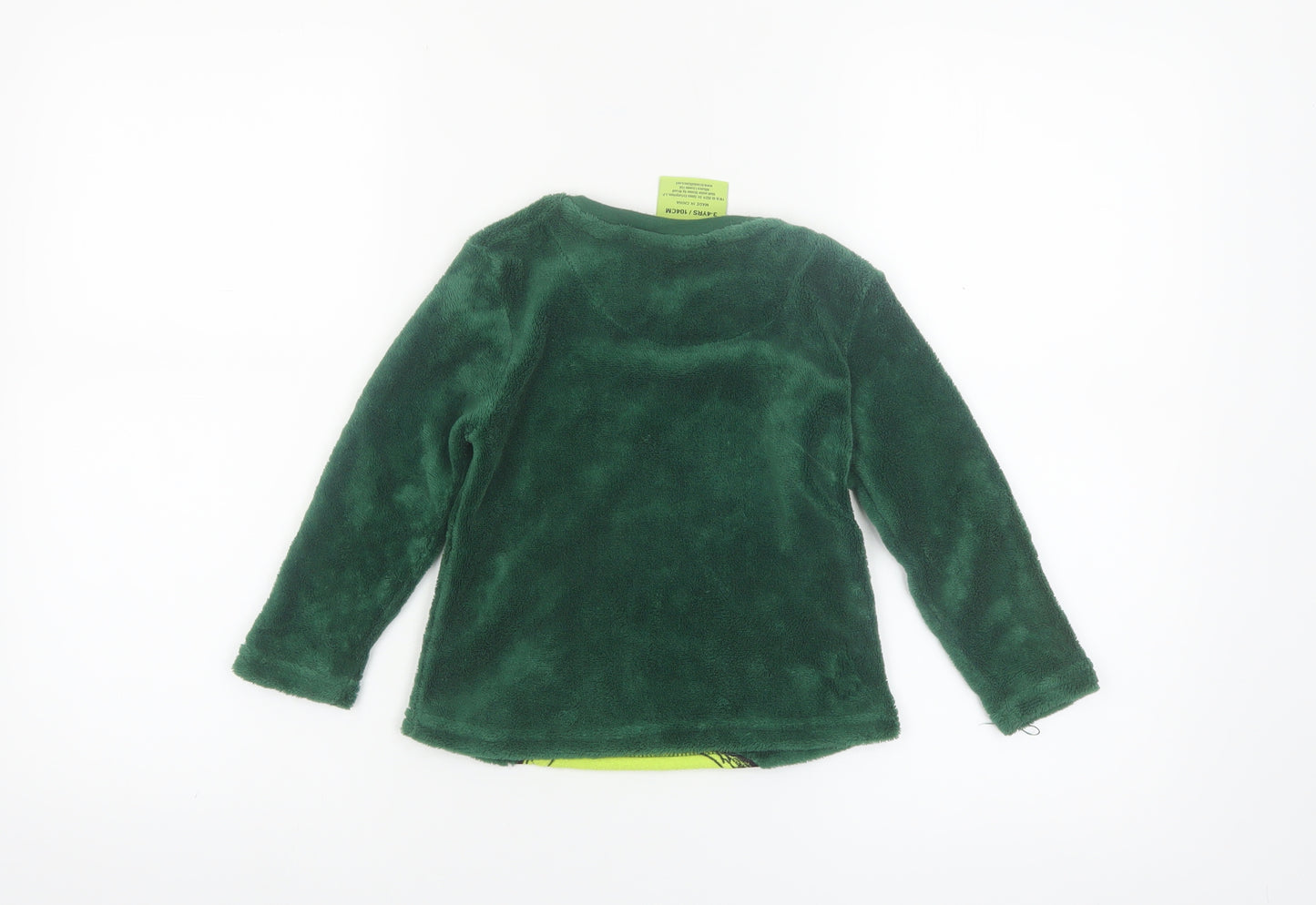 Primark Boys Green The Grinch Fleece Long Sleeve Pyjama Top 3-4 Years