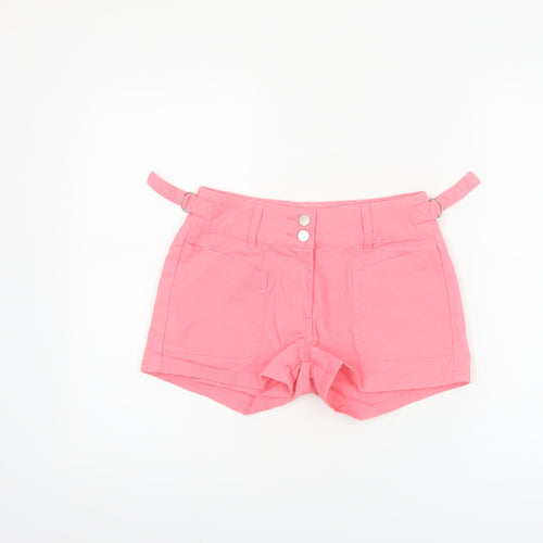 KIT Women's Pink Chino Shorts Size 8 Belted Summer Casual