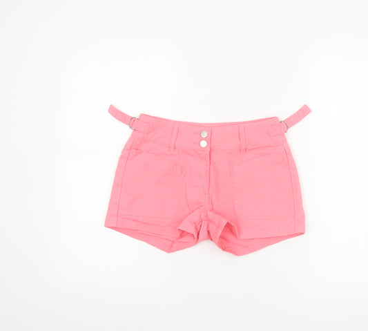 KIT Women's Pink Chino Shorts Size 8 Belted Summer Casual