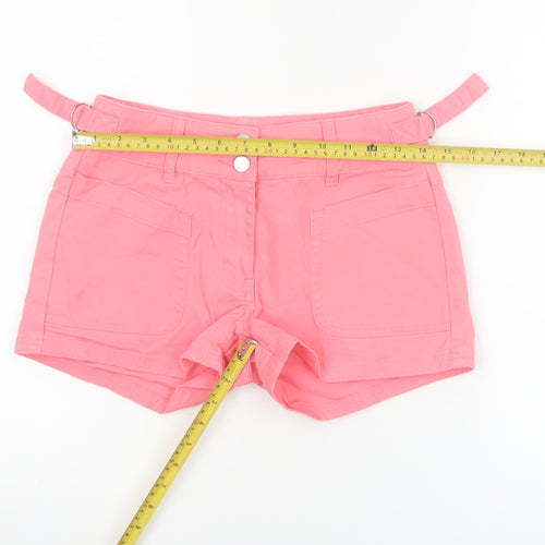 KIT Women's Pink Chino Shorts Size 8 Belted Summer Casual