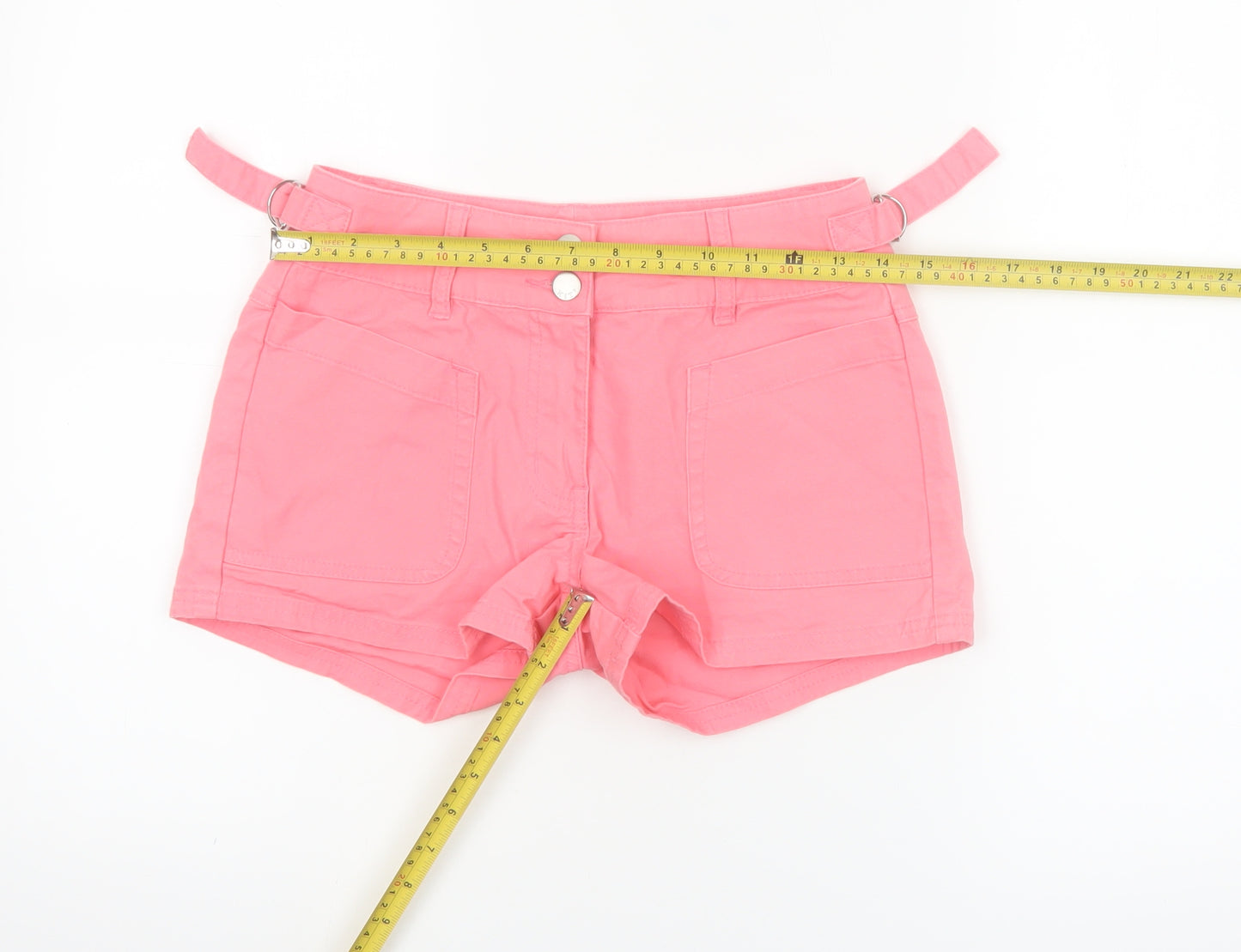 KIT Women's Pink Chino Shorts Size 8 Belted Summer Casual