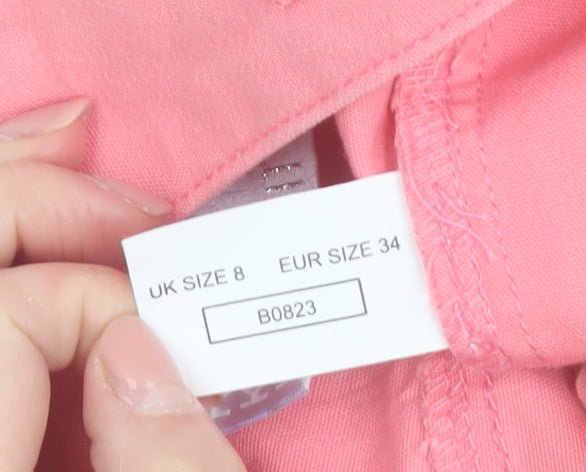 KIT Women's Pink Chino Shorts Size 8 Belted Summer Casual