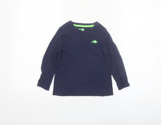 F&F Boys Blue Long Sleeve Dinosaur T-Shirt 5-6 Years Cotton