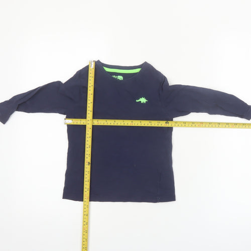 F&F Boys Blue Long Sleeve Dinosaur T-Shirt 5-6 Years Cotton