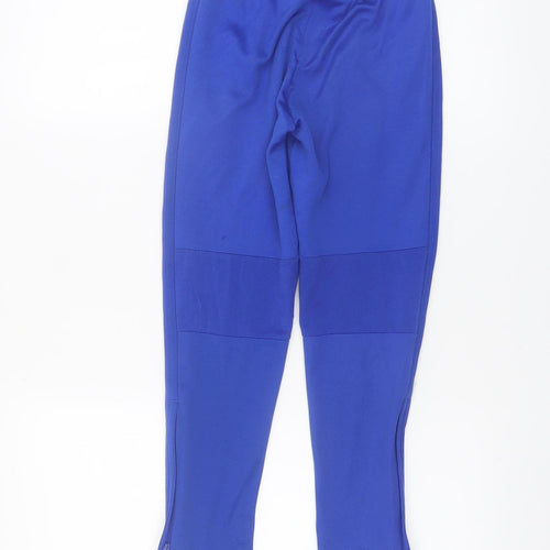 Adidas Boys Blue Jogger Trousers Size 7 Years Polyester Sportswear