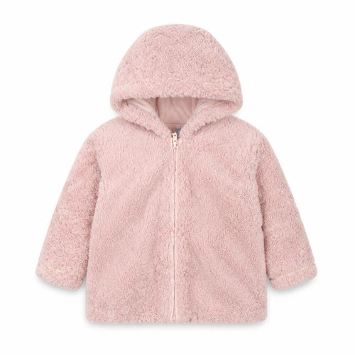 Jasper Conran Junior Pink Hooded Faux Fur Puffer Jacket 18-24 Months