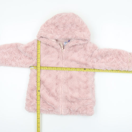 Jasper Conran Junior Pink Hooded Faux Fur Puffer Jacket 18-24 Months