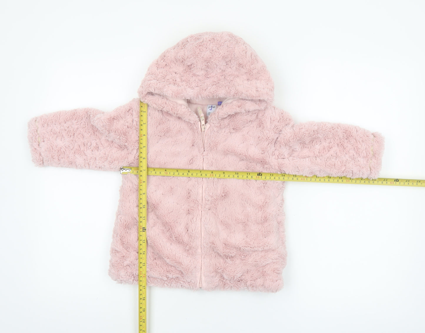 Jasper Conran Junior Pink Hooded Faux Fur Puffer Jacket 18-24 Months
