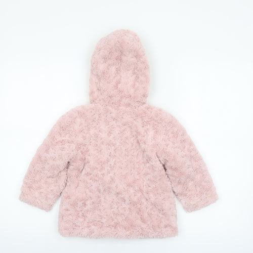 Jasper Conran Junior Pink Hooded Faux Fur Puffer Jacket 18-24 Months