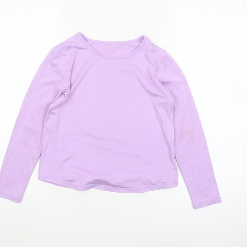 Dunnes Stores Girls Purple Long Sleeve Basic T-Shirt 8-9 Years