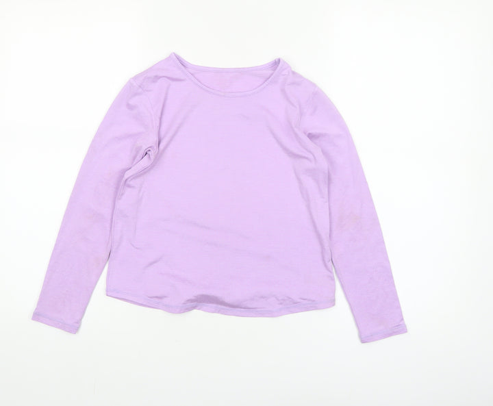 Dunnes Stores Girls Purple Long Sleeve Basic T-Shirt 8-9 Years
