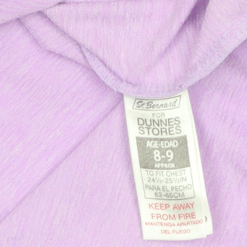 Dunnes Stores Girls Purple Long Sleeve Basic T-Shirt 8-9 Years
