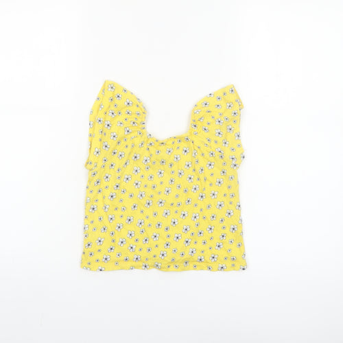 St. Bernard Girls Yellow Floral Button Blouse Top 6 Years Lightweight Summer