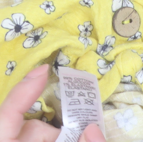 St. Bernard Girls Yellow Floral Button Blouse Top 6 Years Lightweight Summer