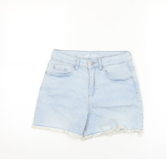 Denim Co Girls Light Blue 11-12 Years Mid Rise Cut-Off Shorts