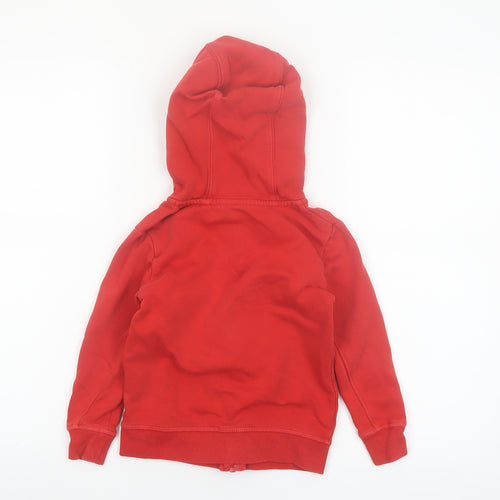 Next Boys Red Full Zip Hoodie 4 Years Cotton Blend Casual Hooded Top