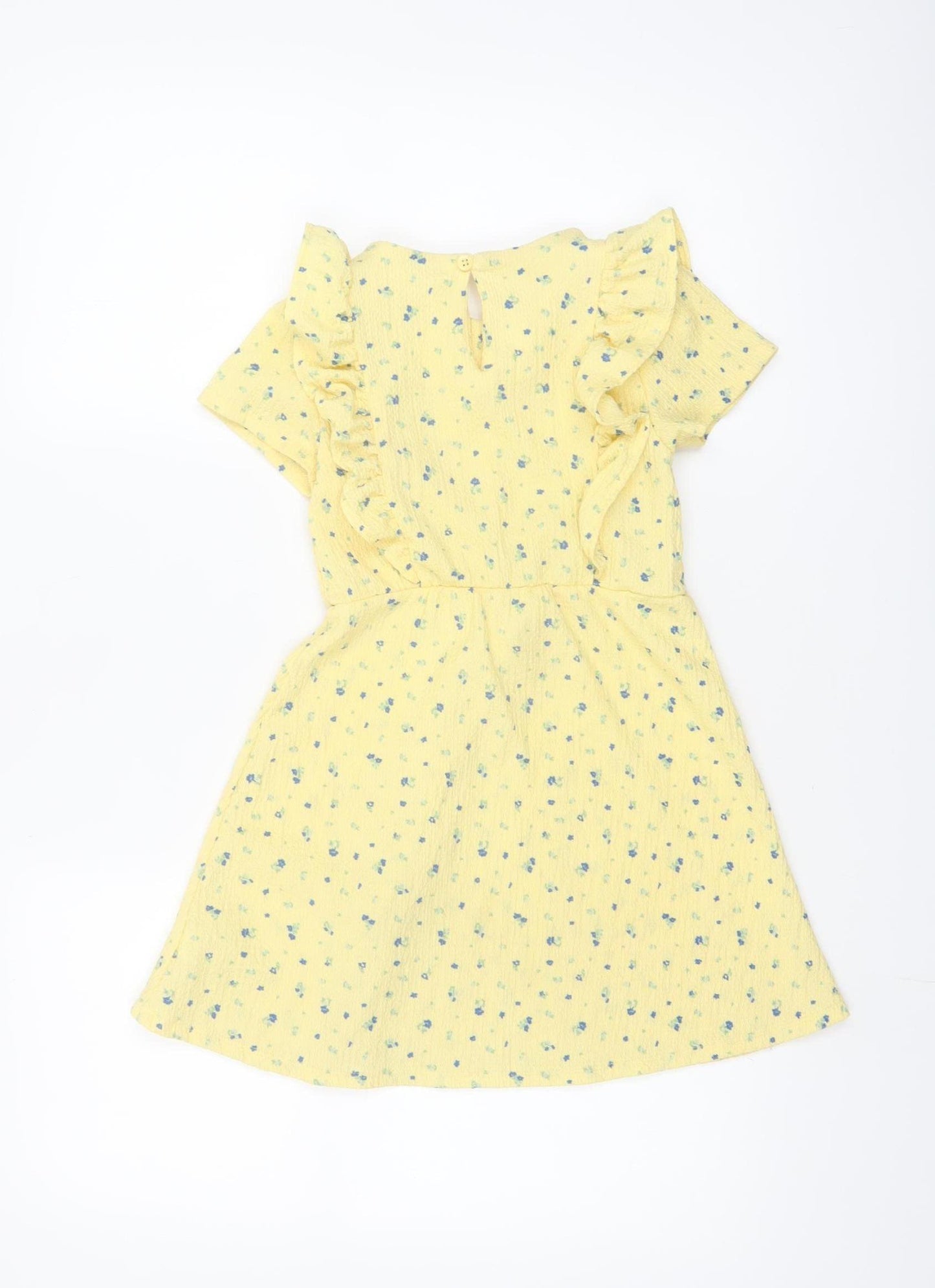 Dunnes Stores Girls Yellow Floral Ruffle A-Line Dress 5-6 Years