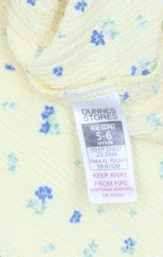 Dunnes Stores Girls Yellow Floral Ruffle A-Line Dress 5-6 Years