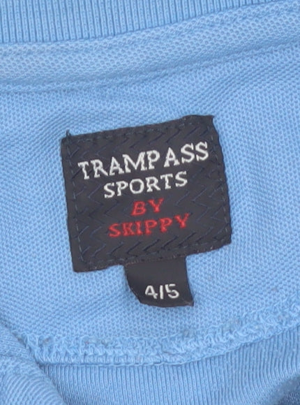Trampass Sports by Skippy Boys Blue Polo Shirt 4-5 Years Short Sleeve Cotton