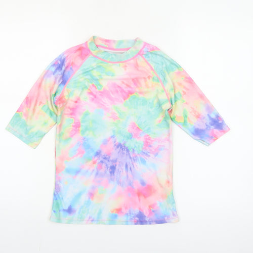 Dunnes Stores Girls Multicoloured Tie-Dye Rash Guard Top 10-11 Years