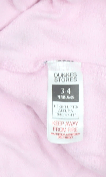 Dunnes Stores Girls Pink Princess Skater Dress 3-4 Years Cotton Long Sleeve