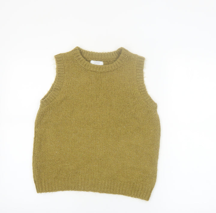 Primark Girls Green Sleeveless Knit Vest 12-13 Years Pullover Jumper