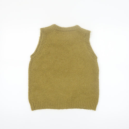 Primark Girls Green Sleeveless Knit Vest 12-13 Years Pullover Jumper