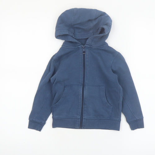 Next Boys Blue Full Zip Hoodie 4 Years Cotton Blend Casual