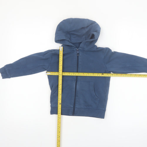 Next Boys Blue Full Zip Hoodie 4 Years Cotton Blend Casual