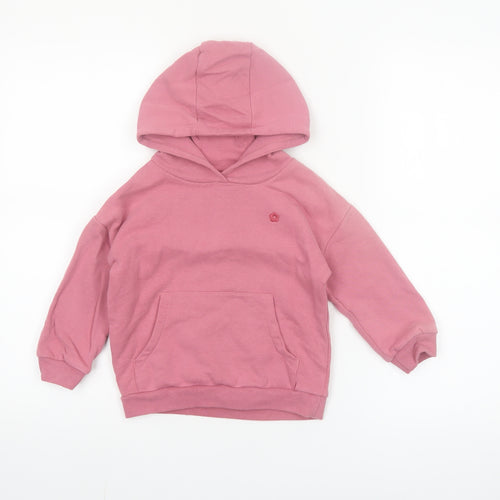 F&F Girls Pink Pullover Hoodie 2-3 Years Cotton Blend