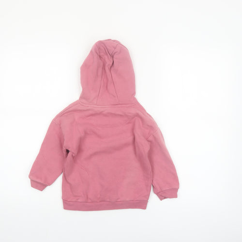 F&F Girls Pink Pullover Hoodie 2-3 Years Cotton Blend