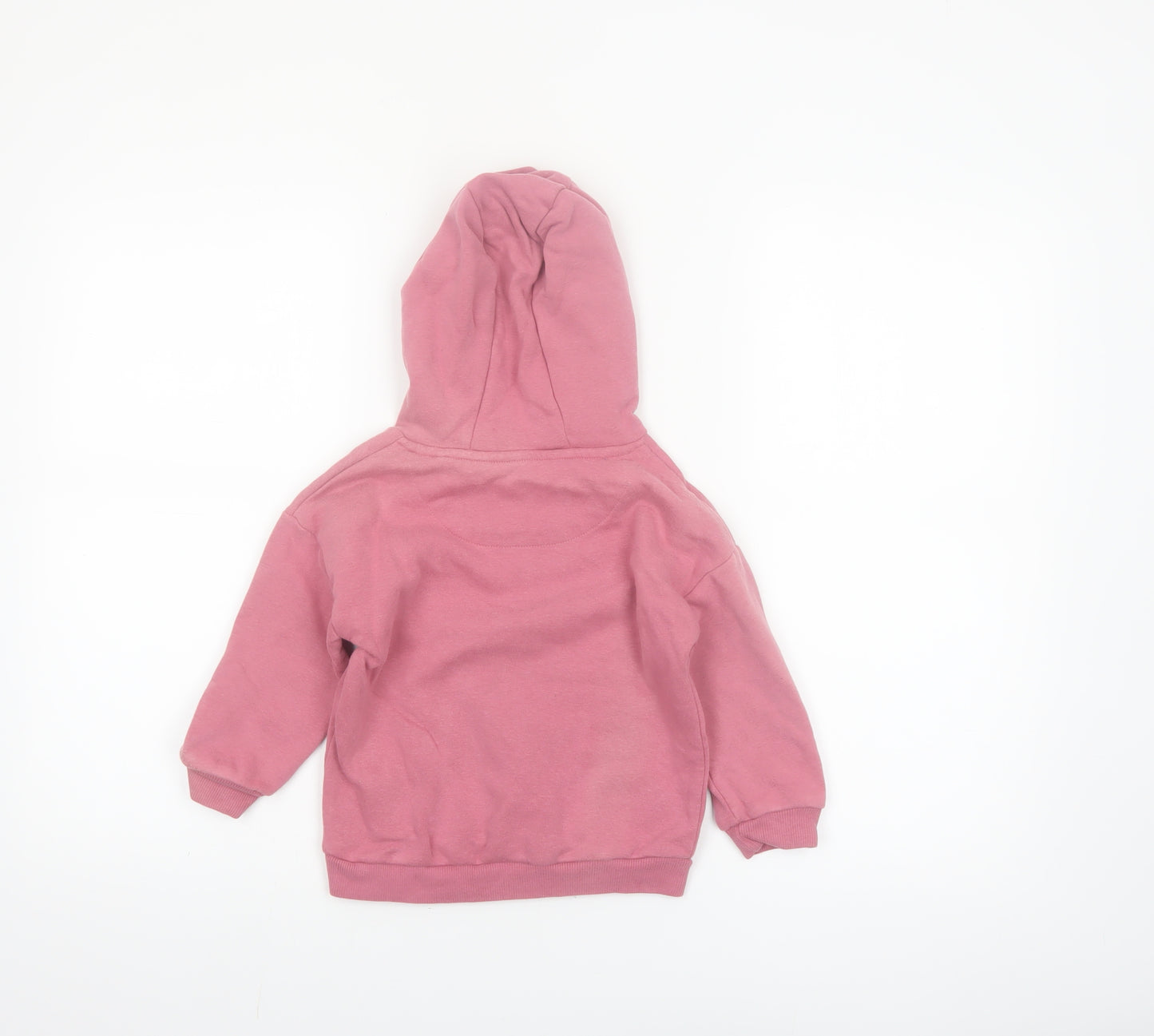 F&F Girls Pink Pullover Hoodie 2-3 Years Cotton Blend