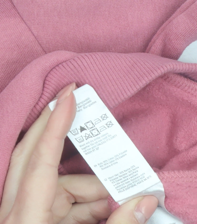 F&F Girls Pink Pullover Hoodie 2-3 Years Cotton Blend