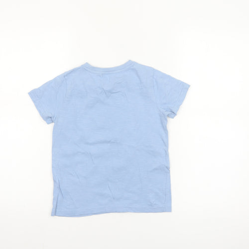 F&F Boys Blue Cotton Short Sleeve Pocket T-Shirt 6-7 Years
