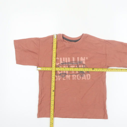 Dunnes Stores Boys Brown Graphic Travel T-Shirt 6-7 Years